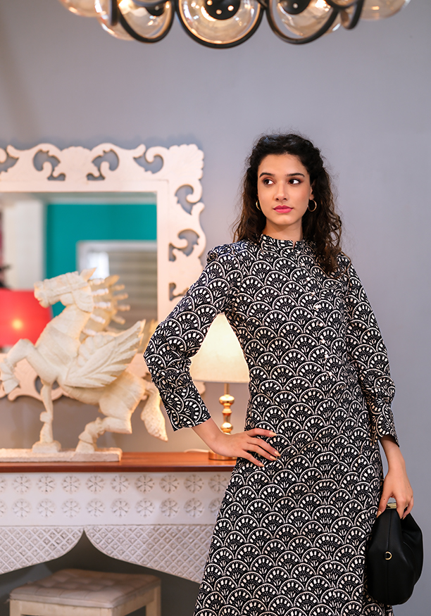 SASHA BLACK PRINTED KURTHA